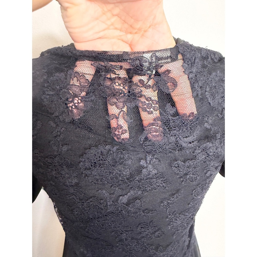 Katayone Adeli Vintage Black Lace Duster Wrap Tie Front Dress Small - Picture 3 of 6